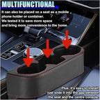 ZIMISI Car Cup Holder, PU Leather Auto Front Console Gap Filler Organizer, Multifunctional Cup Drink Holder, Car Seat Gap Filler Storage Box, Coin Bucket, Cell Mobile Phone Holder (Black)