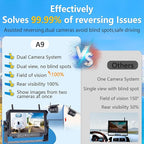 RV Backup Camera Wireless Install-Free 2-Cameras: Magnetic Shockproof with 2 Iron Brackets 7 Inch Rear View Camera for Trailer Truck - Solar Reverse Camera Recording Stable Signal - AMTIFO A9