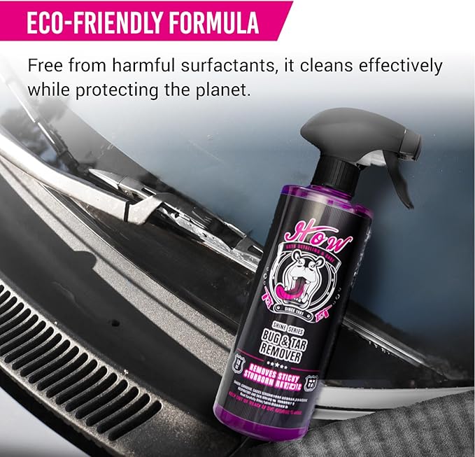 H.O.W SHINE SERIES Bug & Tar Remover｜Powerful Exterior Cleaner Spray｜Safe on Paint｜Car Wash Soap for Grime, Tree Sap, Adhesive Stains, Stickers, and More (16 oz)