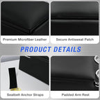 Universal Truck Seat Organizer with Cup Holders, Rear Bench Seat Center Consoles with Armrest Middle Storage Box, Padded Top Lid for Armrest, Black