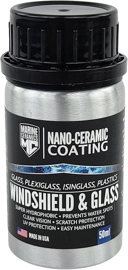 Professional Windshield & Glass Ceramic Coating (50ml) / 18 Month Protection, Increase Visibility, Prevents Water Spots, Staining & Scratches/For Glass, Isinglass, Plexiglass