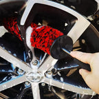 4PCS Wheel Brush Kit for Cleaning Wheel and Tire, Wheel and Rim Brush, Car Detailing Brushes, 360 Degree Bendable & Durable Car Wheel Rim Cleaner Brush Set (Red)