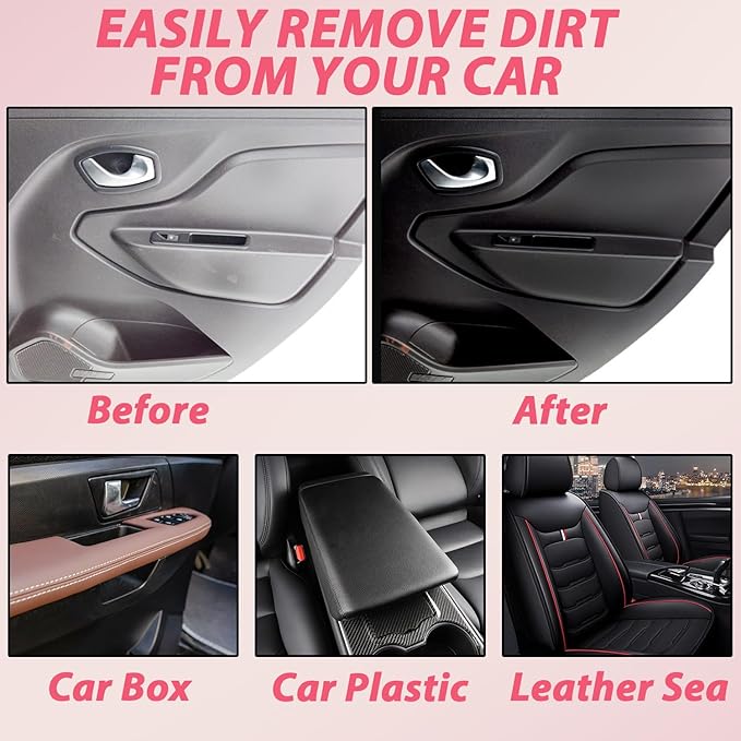 2Pcs Interior Detailer Spray,Car Interior Cleaner,Polishing Cleaner Car Interior Spray,Deep Cleaner Polishing,Tire Cleaner,Suitable for Cleaning Rubber, Plastic,Leather Surfaces Inside The Car