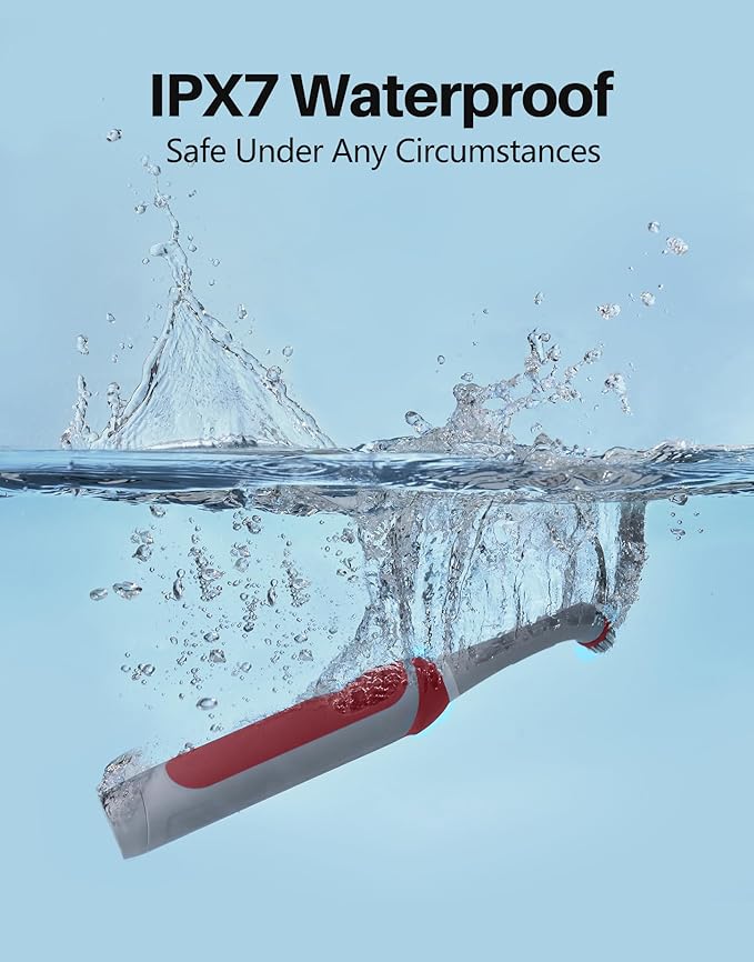 kHelfer Rechargeable Electric Grout Brush with Built-in Battery, Upgraded Stainless Steel Wire Power Brush & IPX7 Waterproof, Cordless Cleaning Brush & 5 Replacement Heads for Tile Grout Crevice