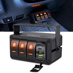 Nilight 3 Gang Rocker Switch Box 12V SPST ON Off Toggle Switches PD Type C and QC 3.0 USB Sockcet Voltmeter Orange LED Light Waterproof Aluminum Mount Bracket Panel DIY Stickers for Boat Car RV Truck