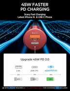 AINOPE USB C Car Charger Super Mini All Metal 54W Fast USB Car Charger PD&QC 3.0 Dual Port Car Adapter Compatible with iPhone 15 Pro Max 14 13 12 11 Pro Max XR XS Max 8 Galaxy S21/20-Red
