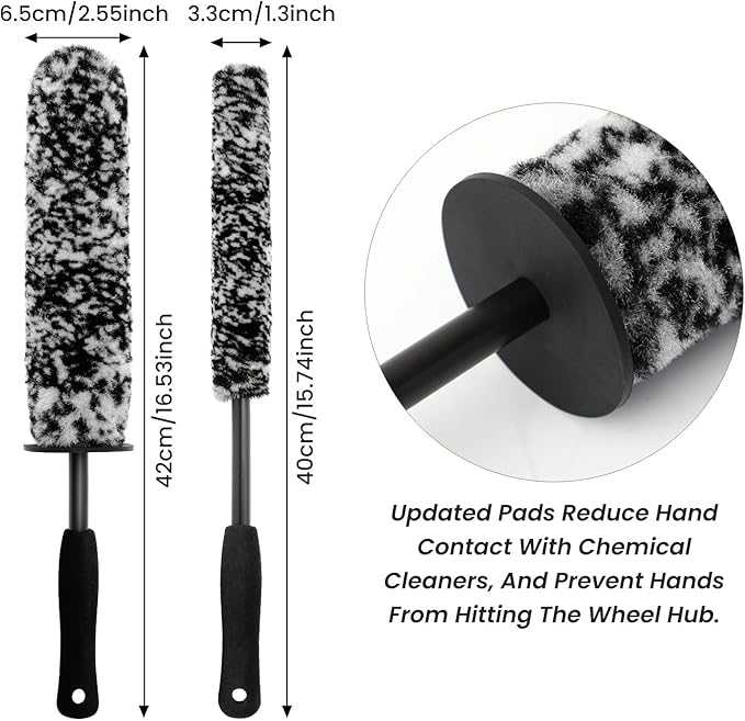 5PCS Wheel Cleaner Brush Kit, Tire Brushes, Rim Cleaner Brush,Car Detailing Brushes, Car Wash Tools for Wheels and Tires No Spatter