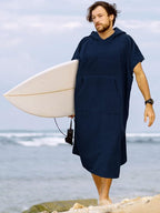 SUN CUBE Surf Poncho Changing Robe with Hood | Absorbent Quick Dry Microfiber Wetsuit Changing Towel with Pocket for Surfing Men Women