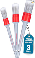 Chemical Guys All in the Details Interior Detailing Brush Set - 3-Piece Soft & Durable Car Detailing Brushes for Vents, Consoles, Buttons, Trim & Hard-to-Reach Areas in Cars, Trucks, SUVs & RVs