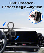 Car Phone Holder for Kia Sportage 2023 2024 2025 Accessories Apply to 12.3 Inch Touch Screen Fixed Clip Magnetic Cell Phone Mount Hands-Free 360 Degree Rotation