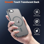 SUPFINE Magnetic for iPhone SE Case 2022 (3rd)/2020 (2nd), iPhone 8 Case with Screen Protector (Compatible with MagSafe) (Military Grade Drop Protection) Translucent Matte Phone Case,Gray