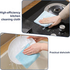 Ferdilan 80 Pack Microfiber Cleaning Cloth Roll,Lint Free Rags Paper Towels & Tear Away Reusable Towels,Washable Shop Rags,Wash Cloths Dish Rags(12" x 12") for Car Kitchen Window Garage-Light Blue