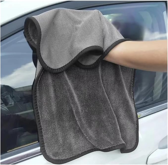 Microfiber Car Cleaning Towel - Super Absorbent Thick Drying Cloth for Detailing and Washing(Grey 40x60cm)