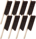 8 Pieces Hand Broom Brush Woooden Dust Brush Bulk Bench Brushes with Long Wood Handle Soft Bristle Whisk Broom Hand Held for Counter Bed Sofa Bench Car Fireplace Clothes Household Cleaning