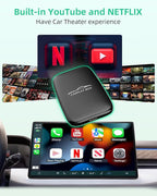 5-in-1 Wireless Android Auto & Carplay Adapter, Wireless CarPlay Adapter Support Netflix/YouTube/TF, USB-A/USB-C Cables, Convert Wired to Wireles Apple Dongle, Magic Video Box Car Play for iPhone