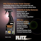 Flitz Flat Matte Finish Cleaner - 16oz Bottle of USA-Made Vinyl Wrap Spray to Easily Remove Grease, Wax, Dust, & More - Quick Drying Matte Paint Cleaner - Ideal for Cars, Motorcycles (3 Pack)