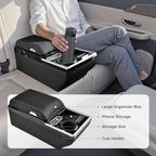 Coverado Center Console, Universal Bench Seat Center Console, Truck Back Seat Car Organizer with Cup Holder, Rear Central Car Armrest Box with Storage, Black