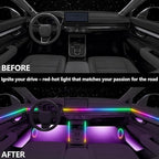 Acrylic Interior Car LED Lights,for Tesla Model 3 2020 Wireless APP 6 in 1,Ambient Lighting Kits Fiber OpticStrip LEDs, 16 Million Colors Music