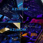 AZIMOM 2-in-1 Twinkle Meteor Fiber Optic Starlight Headliner Mixed310pcs 9.8ft Twinkle Stars+180pcs Shooting Star Sound Mode APP& Remote Control Starlight Meteor Kits for Car Home Ceiling