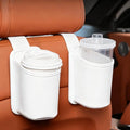 2-Pack Cup Holders for Car Seat Back Premium Nappa Leather Organizer with Drink Holders Easy Install for Families & Road Trips (White)