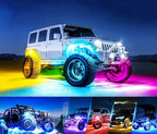 RGB Rock Lights, 8 Pods 36 LEDs SMD Chips Super Bright App Control Underglow Neon Light Exterior Chassis Wheel Well Glow Kit for Off Road Cars Trucks Jeep SUV UTV ATV RZR Golf Cart