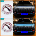 Car Hood LED Light Strip Exterior Flexible Dynamic Scan Daytime Running for Hoodbeam Kit 12v Silicone Waterproof Lights for Cars SUVs(White,59IN)