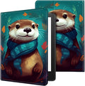 for Kindle Paperwhite Case,6.8" Kindle Paperwhite 11th Generation Case and Kindle Paperwhite Signature Edition,Leather Slim Adjustable Stand Cover with Auto Wake/Sleep,Cute Otter Green