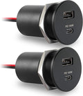 Acegoo 118W 12V USB Outlet 100W Type-C Laptop Car Charger,18W QC3.0 USB-A Dual Port Fast Charging Socket, Replacement Car Charger Accessories for RV Camper Trailer Truck Boat Golf (2Pcs)
