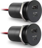 Acegoo 118W 12V USB Outlet 100W Type-C Laptop Car Charger,18W QC3.0 USB-A Dual Port Fast Charging Socket, Replacement Car Charger Accessories for RV Camper Trailer Truck Boat Golf (2Pcs)