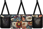 Boho Style Car Trunk Organizer Mandala Floral Flowers Collapsible Cargo Bag Backseat Car Organizer,Space Saving Expert