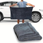 1200GSM Microfiber Car Drying Towel, Double-Twist Loop, Ultra-Absorbent, Quick-Dry, Lint- & Streak-Free, Scratch-Safe, for Car Wash & Detailing (1 Pack) (Dark Grey, 24" x 36")