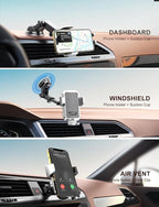 JOYMASS Wireless Car Charger, Phone Holders for Your Car, 15W Auto Clamping Phone Mount Car Accessories for iPhone 16 15 14 13 12 Mini Pro Max, Samsung Galaxy S24 Ultra S23 S22+ Note 20, etc - Silver