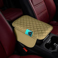 Upgraded Car Middle Center Console Cover,Microfiber Leather Car Armrest Cover Cushion with 2 Storage Bags,Universal Car Armrest Storage Box Car Interior Accessories for Most Vehicles (Beige)