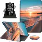 Case for 6" Kindle Paperwhite (10th Generation,2018 Release),360 Degree Rotating Swivel Leather Stand Folio Cover Auto Wake/Sleep for Amazon Kindle Paperwhite E-Reader,Sea Beach Sunset