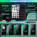 Starlight Headliner Kit,Twinkle + Music Sync Dual Color Fiber Optic Star Ceiling Lights with APP Remote Control, RGBW Shooting Star Lights for Car/Home Ceiling Decor, 900pcs 9.8ft