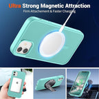 SUPFINE Magnetic for iPhone 11 Phone Case(Compatible with MagSafe)(Military Grade Drop Protection) Slim Translucent Matte Shockproof with Anti-Fingerprint Phone Case,Blue Green