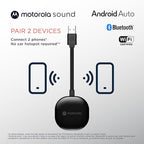 Motorola Sound MA1, the Only Google Authorized Wireless Android Auto Car Adapter, Smartphone to Screen Wireless Bridge Car Accessories, USB Type-A