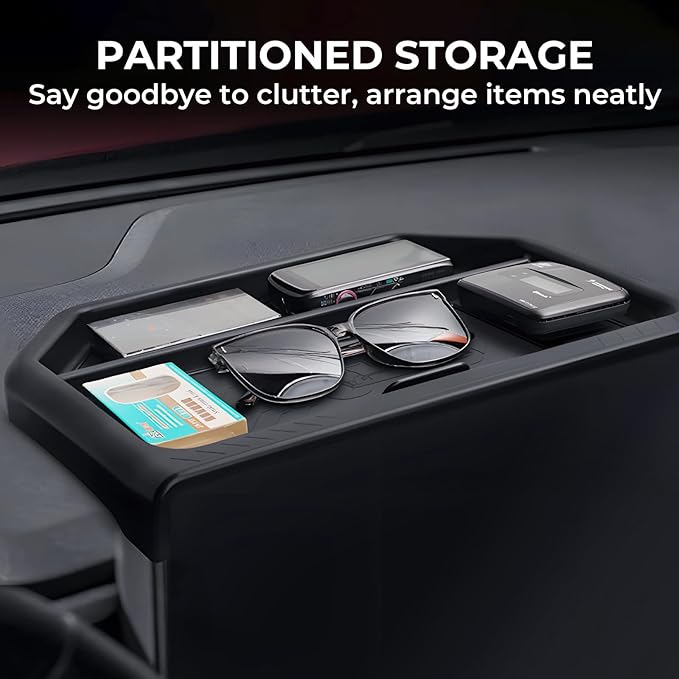 Dashboard Storage Tray Dash Organizer for Ford Maverick 2026 2025 (Only for 13.2 inch Screen), Interior Accessories Center Console Behind Screen Storage Box for 2025-2026 Maverick, Black