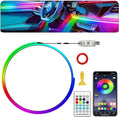 Acrylic Interior Car LED Strip Light with APP Remote Control,43.3in RGB Dreamcolor Acrylic Neon Flexible Strip Fiber Optic LED Ambient Lighting Kits,RGB Music Lights Sync for Inside car Decorations