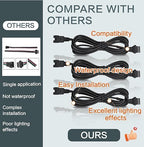 Rock Light Extension Wire 4 Pin 4 Pcs 4 Pin 60 inch, Pure Copper Insulated Cable LED Cable Cord Set for Motorcycle ATV Golf Car Trucks Neon Strip