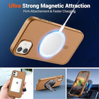 SUPFINE Magnetic for iPhone 11 Phone Case(Compatible with MagSafe)(Military Grade Drop Protection) Slim Translucent Matte Shockproof with Anti-Fingerprint Phone Case,Brown