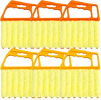 AOCEAN 6 Pcs Blind Cleaner Duster Tool, 7-Finger Dusting Cleaner Tool for Window & Air Vent, Washable Handheld Microfiber Duster Brush for Blinds Dust Dirt