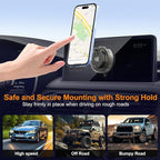 Kairiyard Phone Holders for Your Car, Ultra Vacuum Suction Cup Magnetic Car Phone Holder Mount 360° Adjustable Foldable Cars Phone Stand Compatible with MagSafe iPhone All Smartphones