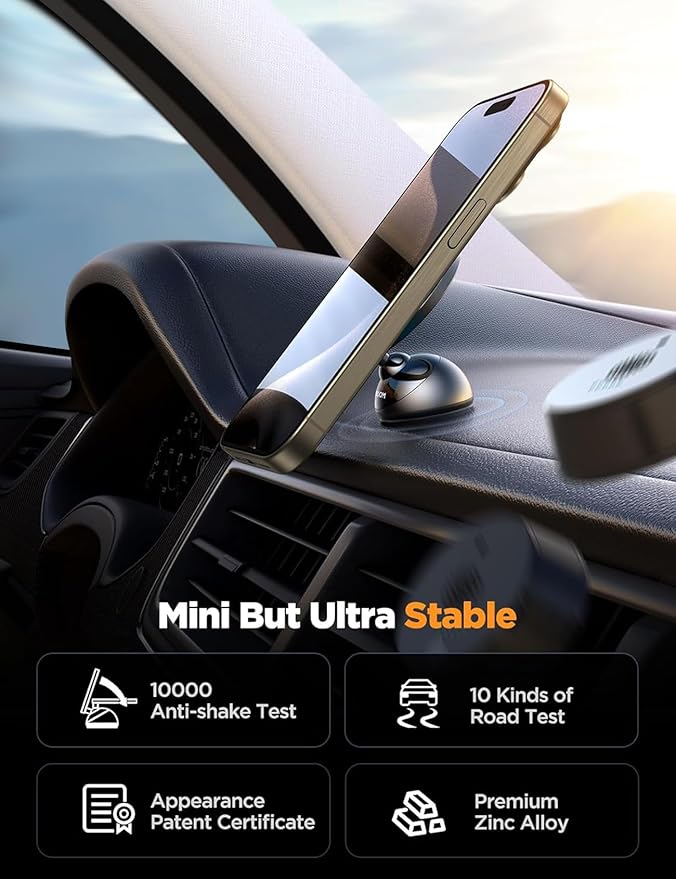 JOYROOM for MagSafe Car Mount, [Stronger Magnet] Magnetic Phone Holder for Car, All-Metal Magnet iPhone Car Holder for Dash, Fit for iPhone 16 15 14 13