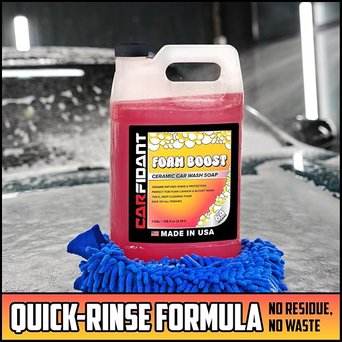 Carfidant Foam Boost Off-Road & ATV Wash Soap – Heavy Duty pH-Balanced Car Wash for Trucks, UTVs, RVs & Dirt Bikes – Quick Rinse, No Residue – Works with Foam Cannons, Guns & Buckets – 64 fl. Oz.