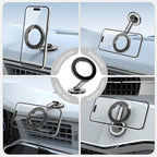 Pikabo Magnetic Phone Holder for Car Dashboard Phone Mount Holder Compatible with iPhone 17 Pro Max 16 15 14 13 12 MagSafe Accessories. (Glitter Black)