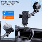 GUWEZ Phone Holders for Your Car [Military Grade Suction Ultra Strong Base] Cell Phone Car Holder 3 in 1 Dashboard/Windshield/Air Vent Hands-Free for iPhone Android