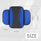 IHOTDER Patchwork Leather Center Console Covers for Cars,Upgraded Arm Rest Cover for Car with Side Storage Pocket for Car Seat Organizer,Middle Console Cover Stylish Car Decoration (Blue)