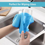 HOMEXCEL Blue Microfiber Cleaning Cloth 100 Pack, Microfiber Towel for Cars, Lint Free, Scratch-Free, Highly Absorbent, and Cleaning Rags for House, Window and Glass, Cars, TV Screen 11.5 X11.5 inch