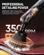 Fanttik Flip G10 Nano AutoCare Cordless Electric Car Interior Detailing Brush, Dual-Speed with 8 Brush Heads, Adjustable Angle & Smart Display, IPX7 Waterproof for Deep Car Cleaning